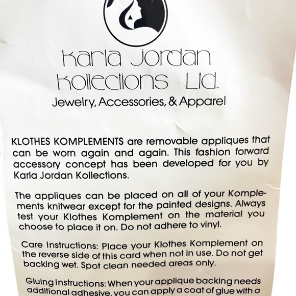 Karla Jordan Kollections FLORAL Sequin Beaded Appliqué Removable Adhesive VTG - Picture 4 of 5